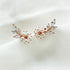 Crafted with tiny pearls for flower design with sparkly cubic zirconia leaves branch which looks like a wing. Nature-inspired design in dainty dreamy cute minimalist  style for everyday wear