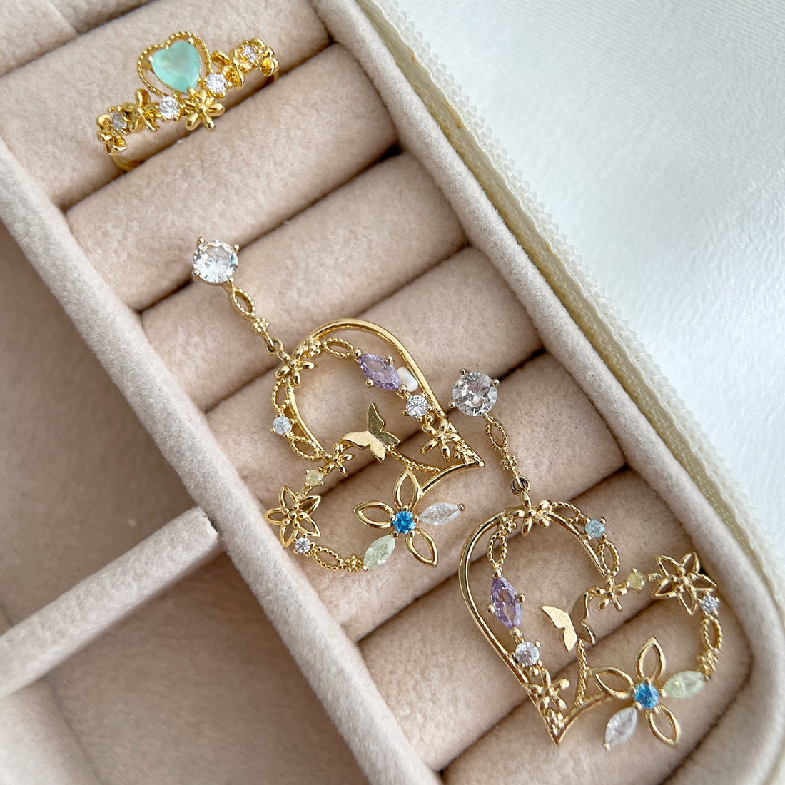 Golden Heart Bloom Jewelry Set - Sisilia Jewels