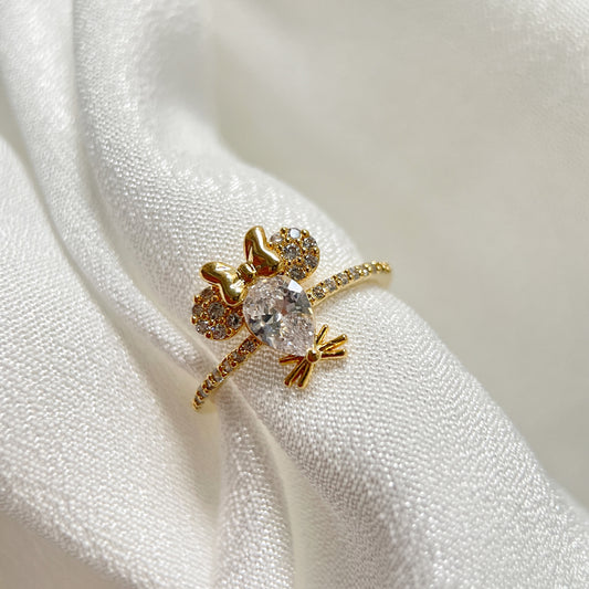 Gemstone Butterfly Harmony Gold Adjustable Ring - Sisilia Jewels