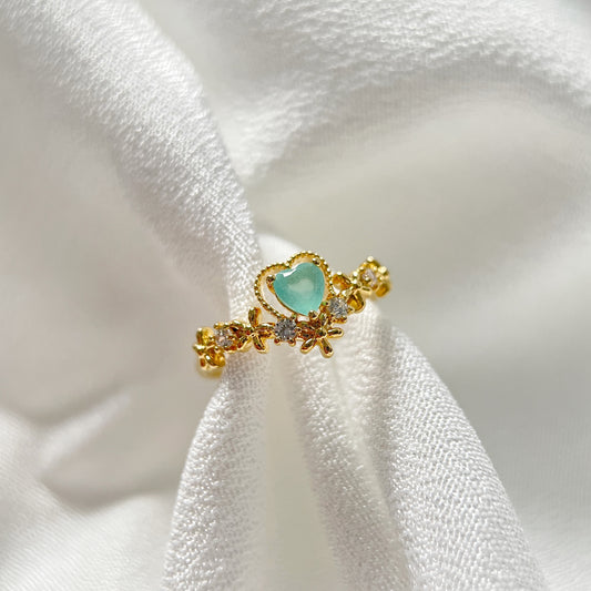Heart's Blossom Gold Floral Crown Ring - Sisilia Jewels