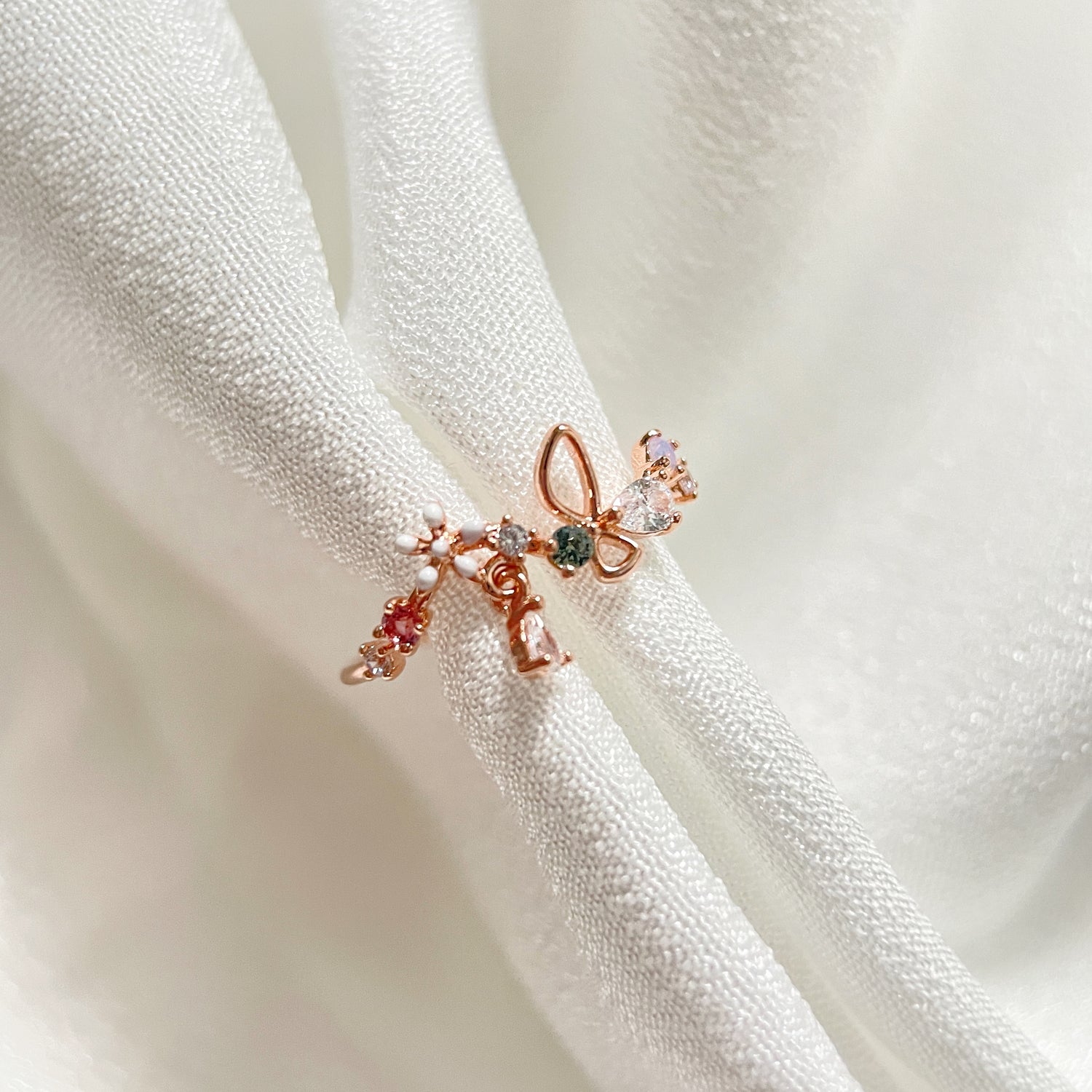 Rose Gold Elegance and Floral Charm Jewelry Set