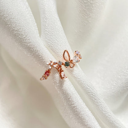 Rose Gold Elegance and Floral Charm Jewelry Set