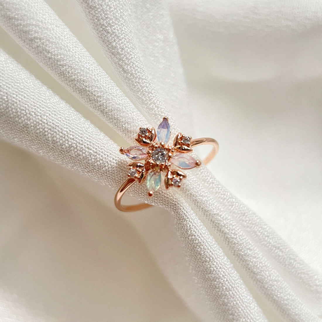 Bloommig Flower Rose Gold Adjustable Ring - Sisilia Jewels