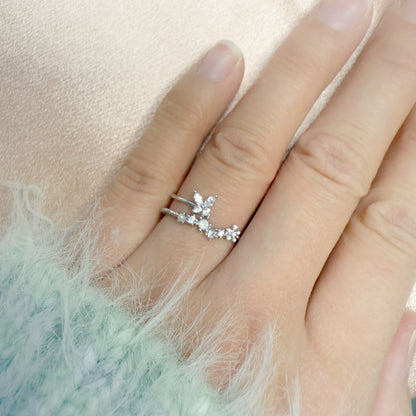 Silver butterfly open band nail ring - Sisilia Jewels