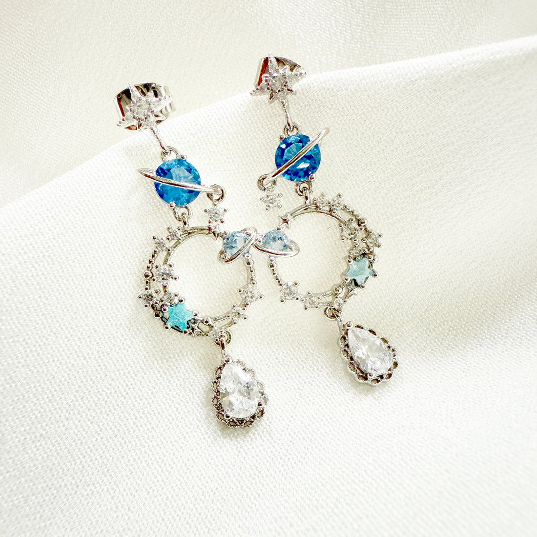 Star Orbit Celestial Dangle Earrings - Sisilia Jewels