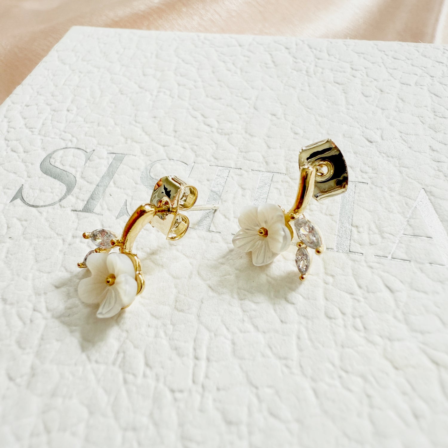 Magnolia Flower Earring Studs