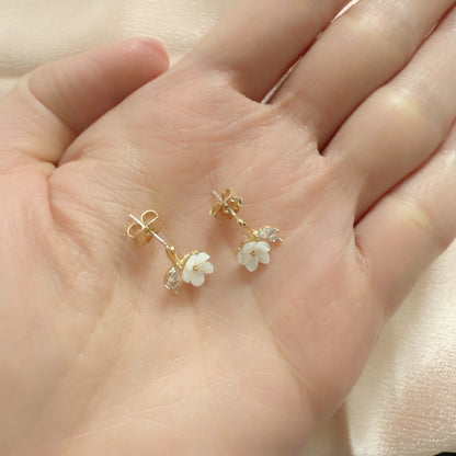 Magnolia Flower Earring Studs